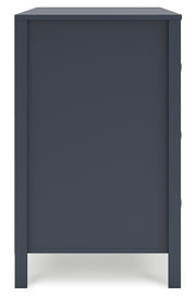 Simmenfort Full Panel Headboard with Dresser and 2 Nightstands in Navy Blue - PKG020610