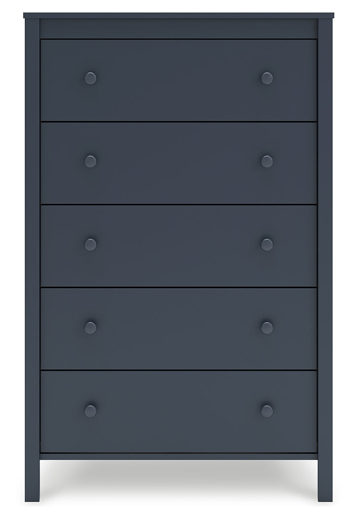 Simmenfort Full Panel Headboard with Dresser and Chest in Navy Blue - PKG020613