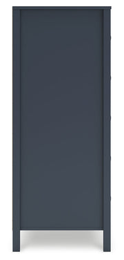Simmenfort Full Panel Headboard with Dresser and Chest in Navy Blue - PKG020613