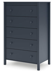Simmenfort Full Panel Headboard with Dresser and Chest in Navy Blue - PKG020613