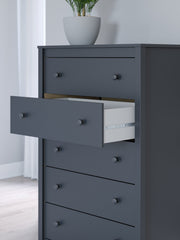 Simmenfort Full Panel Headboard with Dresser and Chest in Navy Blue - PKG020613
