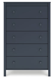 Simmenfort Full Panel Headboard with Dresser, Chest and Nightstand in Navy Blue - PKG020614