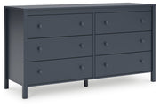 Simmenfort Full Panel Headboard with Dresser in Navy Blue - PKG020609