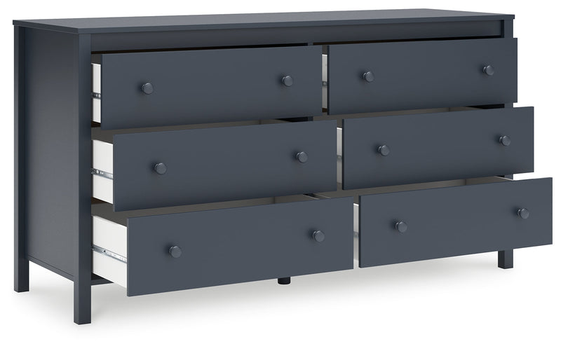 Simmenfort Full Panel Headboard with Dresser in Navy Blue - PKG020609