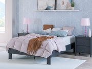 Simmenfort Full Platform Bed with 2 Nightstands in Navy Blue - PKG020629