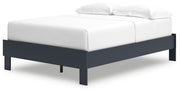 Simmenfort Full Platform Bed with 2 Nightstands in Navy Blue - PKG020629