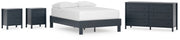 Simmenfort Full Platform Bed with Dresser and 2 Nightstands in Navy Blue - PKG020624
