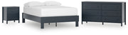 Simmenfort Full Platform Bed with Dresser and Nightstand in Navy Blue - PKG020626