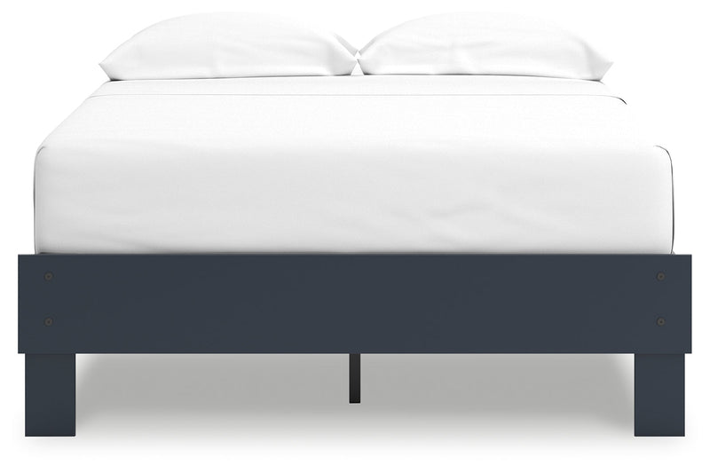 Simmenfort Full Platform Bed with Dresser in Navy Blue - PKG020623