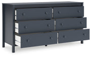 Simmenfort Full Platform Bed with Dresser in Navy Blue - PKG020623