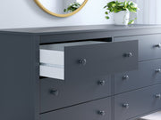 Simmenfort Full Platform Bed with Dresser in Navy Blue - PKG020623