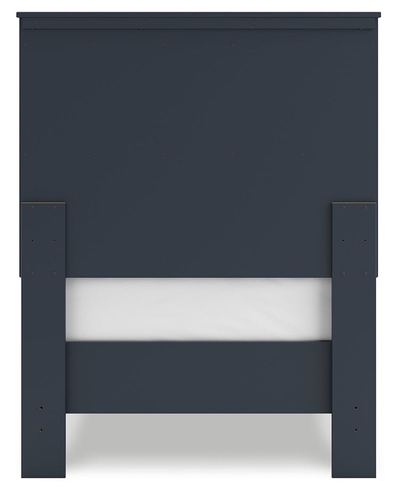 Simmenfort Twin Panel Headboard with Nightstand in Navy Blue - PKG020608