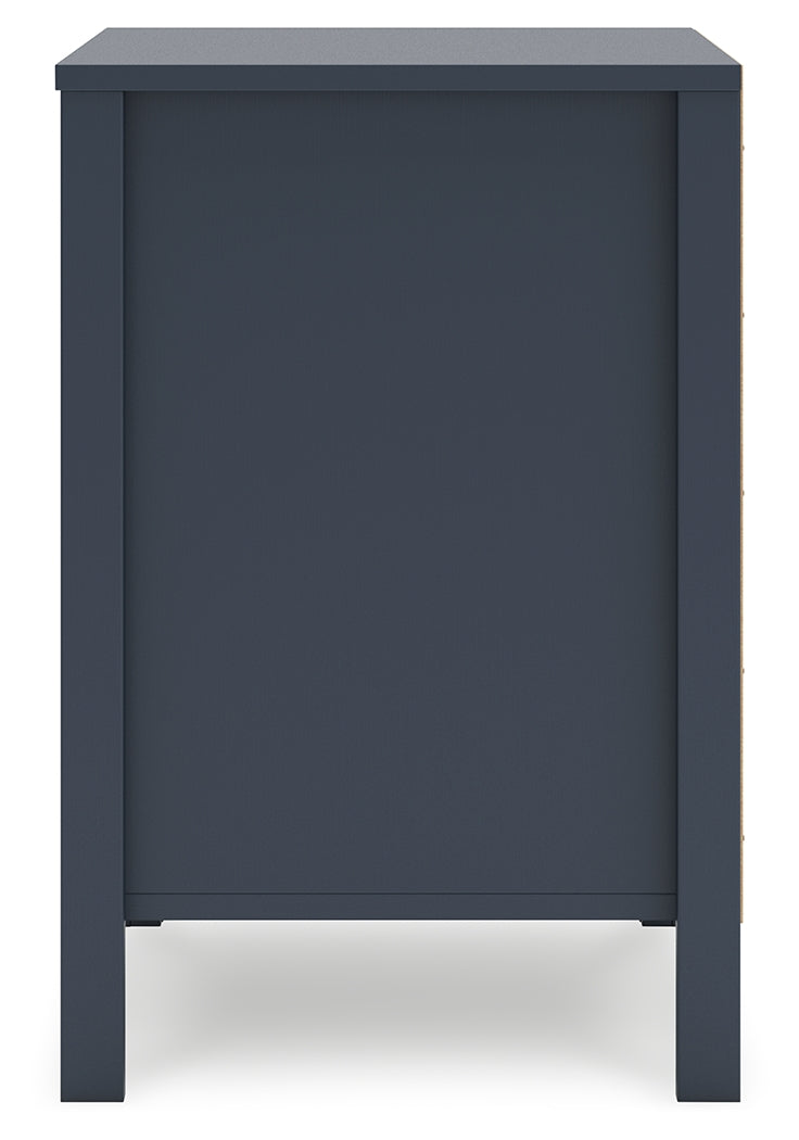 Simmenfort Twin Panel Headboard with Nightstand in Navy Blue - PKG020608