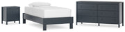 Simmenfort Twin Platform Bed with Dresser and Nightstand in Navy Blue - PKG020619
