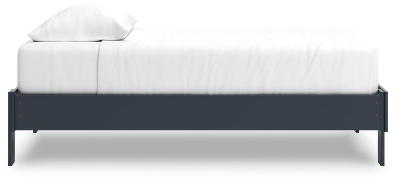 Simmenfort Twin Platform Bed with Dresser in Navy Blue - PKG020616