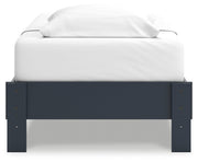 Simmenfort Twin Platform Bed with Dresser in Navy Blue - PKG020616