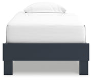 Simmenfort Twin Platform Bed with Nightstand in Navy Blue - PKG020622