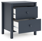 Simmenfort Twin Platform Bed with Nightstand in Navy Blue - PKG020622