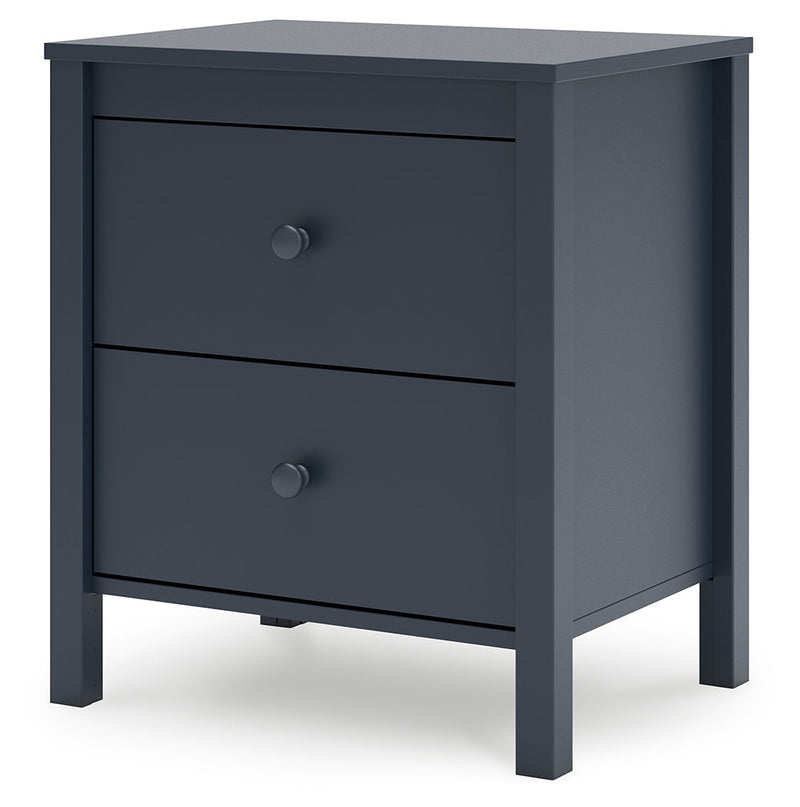Simmenfort Twin Platform Bed with Nightstand in Navy Blue - PKG020622