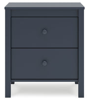 Simmenfort Twin Platform Bed with Nightstand in Navy Blue - PKG020622