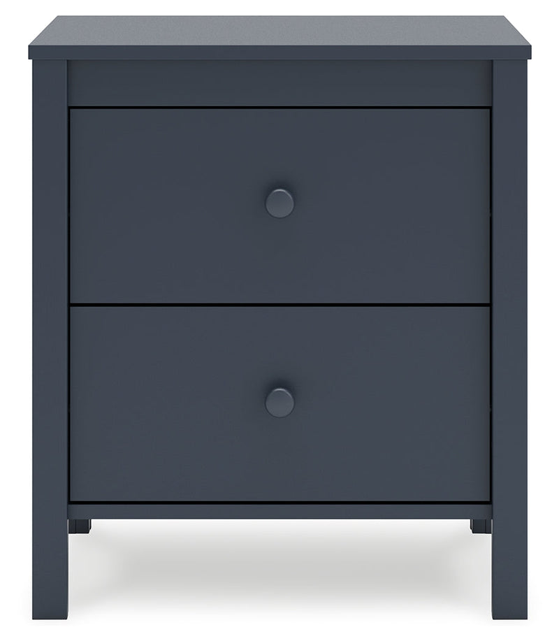 Simmenfort Twin Platform Bed with Nightstand in Navy Blue - PKG020622