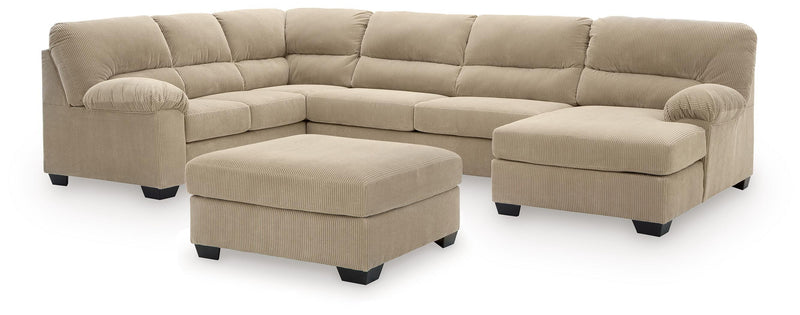 SimpleJoy 3-Piece Sectional and Ottoman - 24203U3