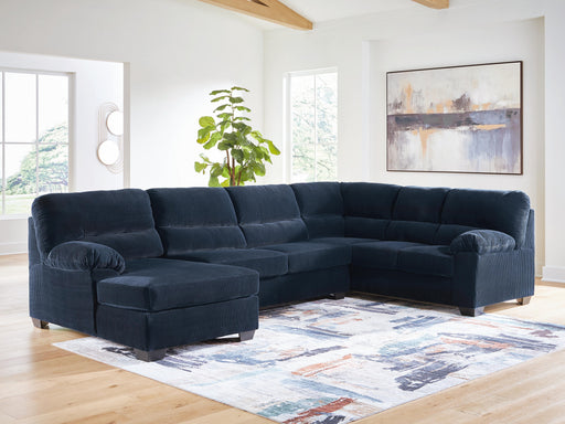 SimpleJoy Navy 3-Piece Sectional with Chaise - 24205S1