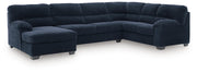 SimpleJoy Navy 3-Piece Sectional with Chaise - 24205S1