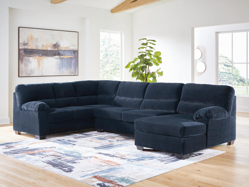 SimpleJoy Navy 3-Piece Sectional with Chaise - 24205S2