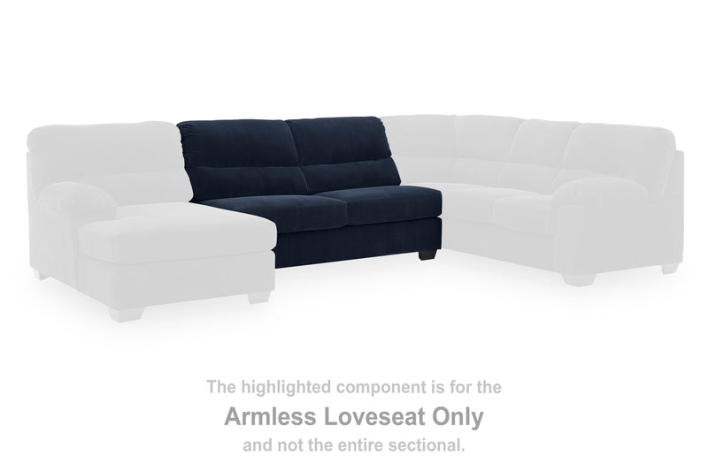 SimpleJoy Navy Armless Loveseat - 2420534