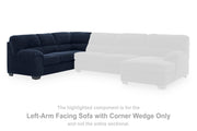 SimpleJoy Navy Left-Arm Facing Sofa with Corner Wedge - 2420548