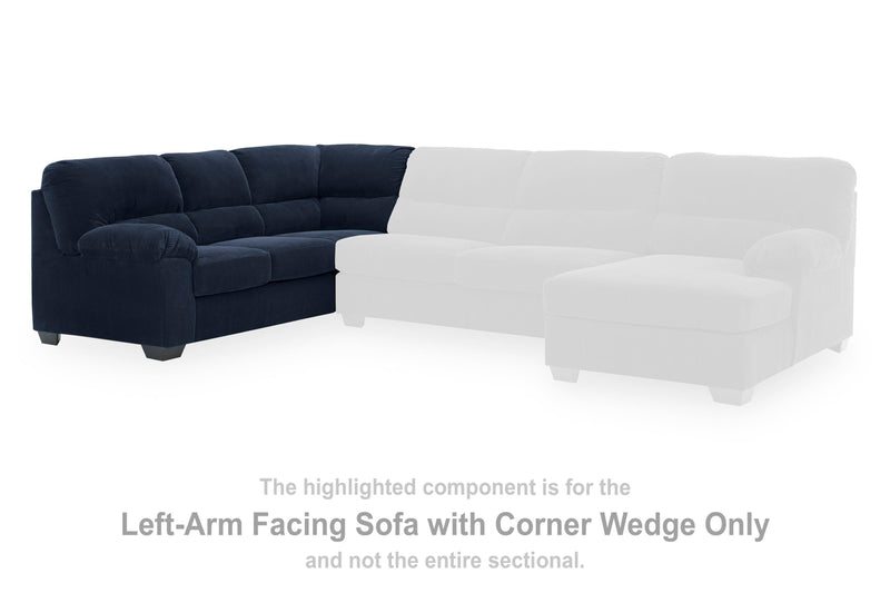 SimpleJoy Navy Left-Arm Facing Sofa with Corner Wedge - 2420548