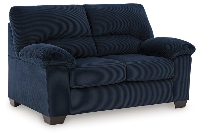 SimpleJoy Navy Loveseat - Gate FurnitureLoveseat