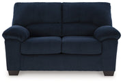SimpleJoy Navy Loveseat - Gate FurnitureLoveseat