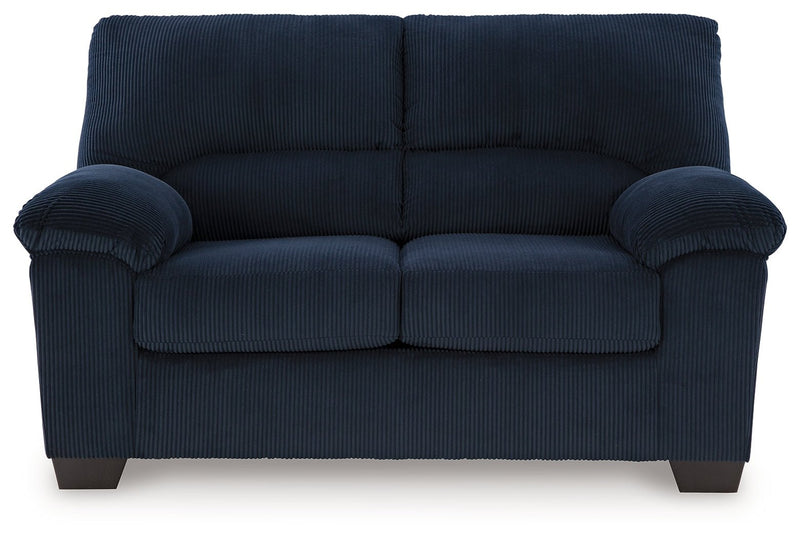 SimpleJoy Navy Loveseat - Gate FurnitureLoveseat