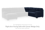 SimpleJoy Navy Right-Arm Facing Sofa with Corner Wedge - 2420549