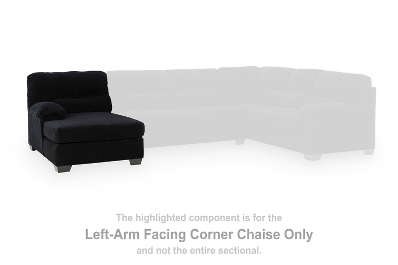 SimpleJoy Onyx Left-Arm Facing Corner Chaise - 2420416