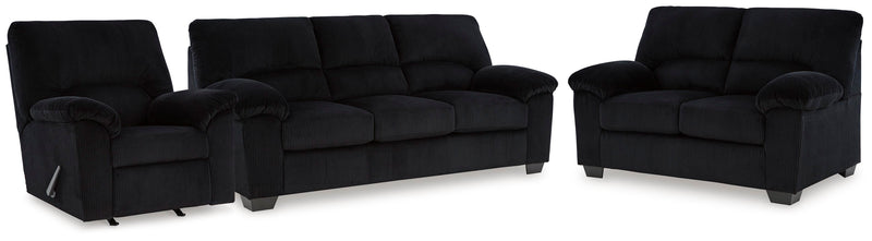 SimpleJoy Onyx Sofa, Loveseat and Recliner - 24204U2