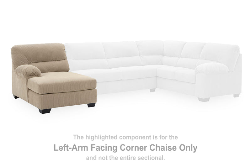 SimpleJoy Sand Left-Arm Facing Corner Chaise - 2420316
