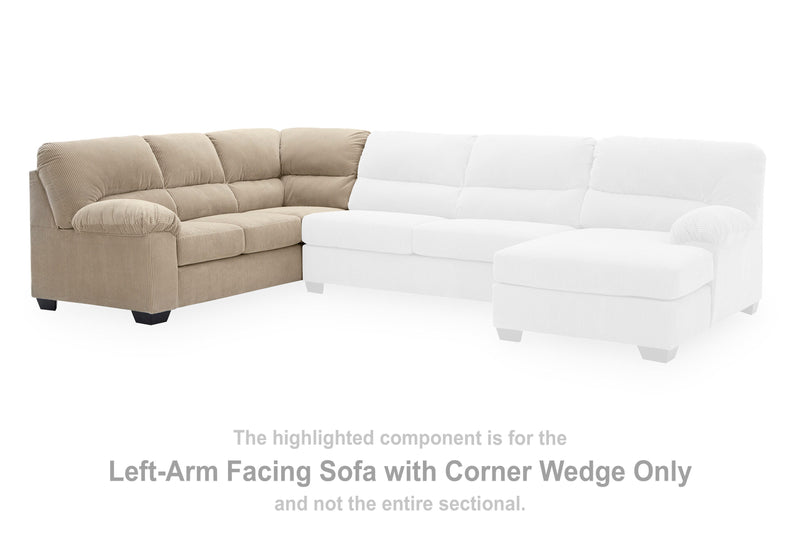 SimpleJoy Sand Left-Arm Facing Sofa with Corner Wedge - 2420348