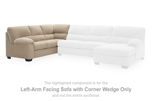 SimpleJoy Sand Left-Arm Facing Sofa with Corner Wedge - 2420348