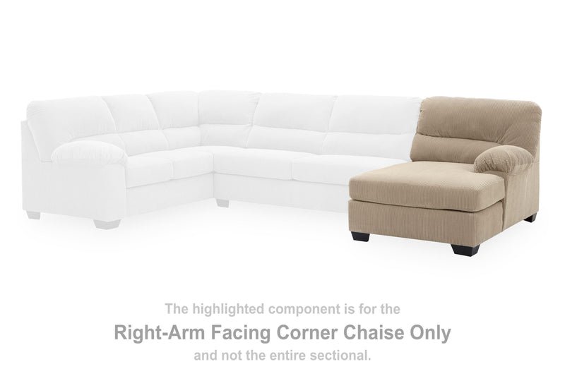 SimpleJoy Sand Right-Arm Facing Corner Chaise - 2420317