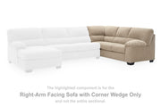 SimpleJoy Sand Right-Arm Facing Sofa with Corner Wedge - 2420349