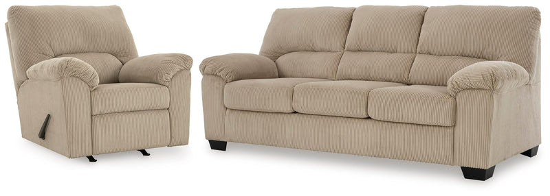 SimpleJoy Sand Sofa and Recliner - 24203U2