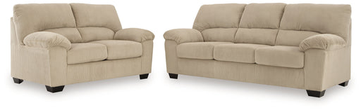 SimpleJoy Sofa and Loveseat in Sand from Ashley - Luna Furniture
