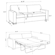 Simpson Upholstered Sofa Sleeper with Queen Mattress Grey - 360050