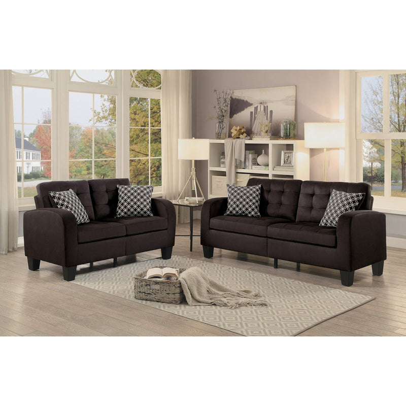 Sinclair Chocolate Living Room Set - Gate FurnitureLiving Room Set