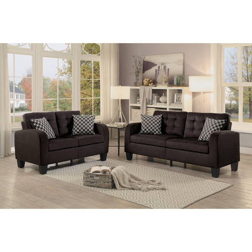 Sinclair Chocolate Living Room Set - Gate FurnitureLiving Room Set