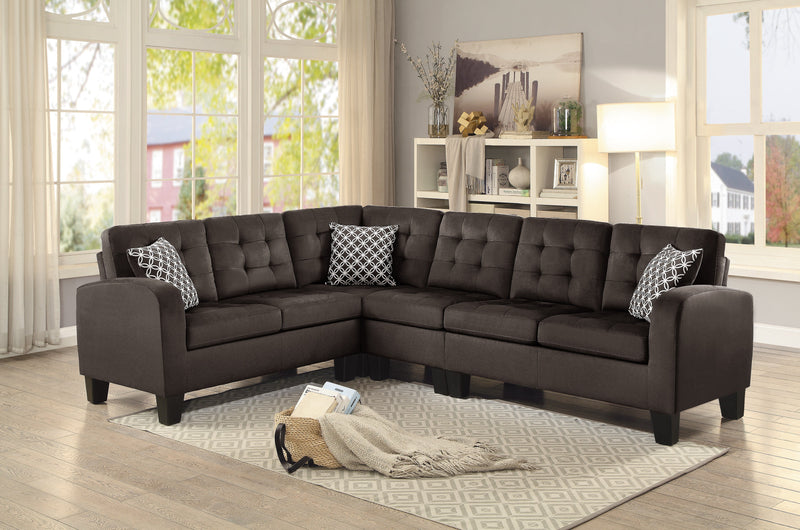 Sinclair Chocolate Reversible Sectional - Gate FurnitureSectional