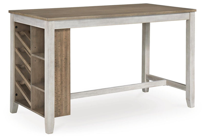 Skempton Two-tone Counter Height Dining Table and 6 Barstools - D394D8